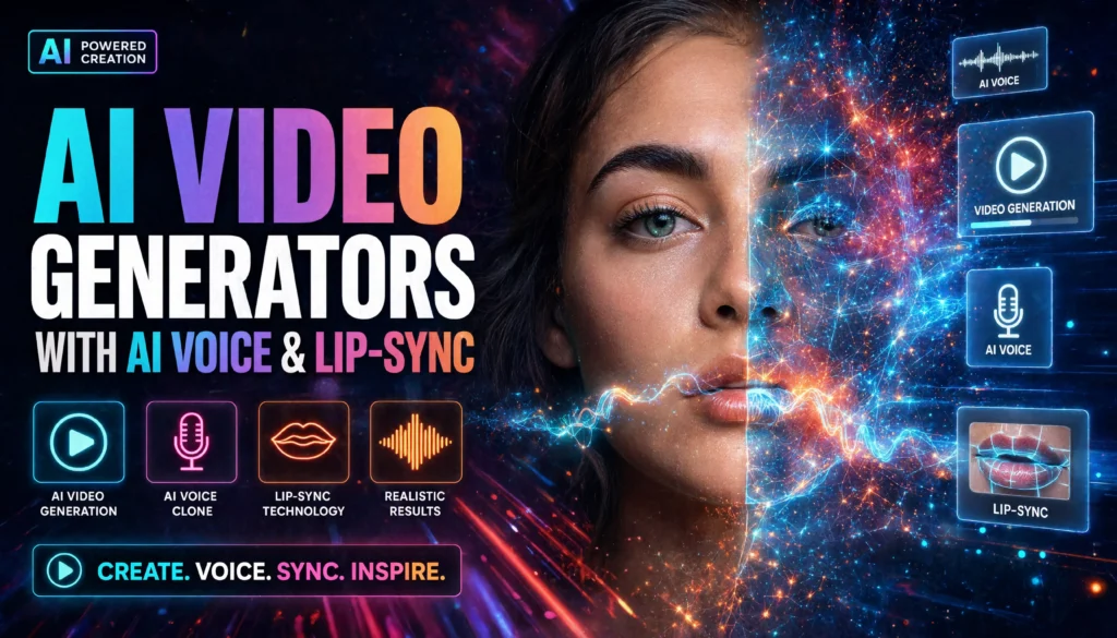 AI video generation with AI voice & lip-dync